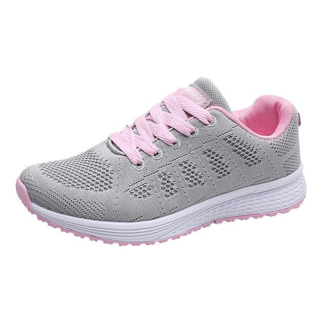 Women Fashion Mesh Shoes Spring/Autumn Casual Round Cross Straps Flat Sneakers Running Shoes  Empire