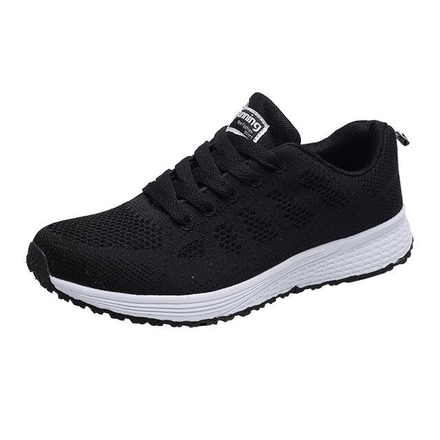 Women Fashion Mesh Shoes Spring/Autumn Casual Round Cross Straps Flat Sneakers Running Shoes  Empire