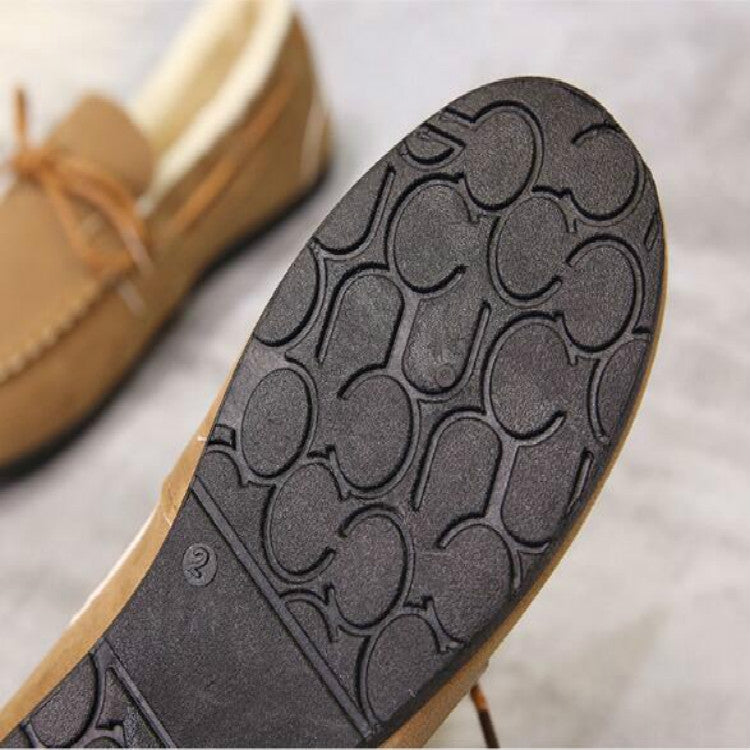 Solid Color Velvet Warm Female Flat Cotton Non-slip Shoes