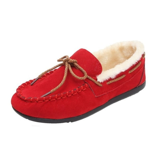 Solid Color Velvet Warm Female Flat Cotton Non-slip Shoes