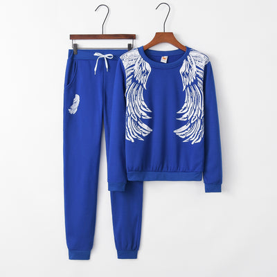 Wings Pattern Tracksuit Women Set Outfits Sports Tracksuits